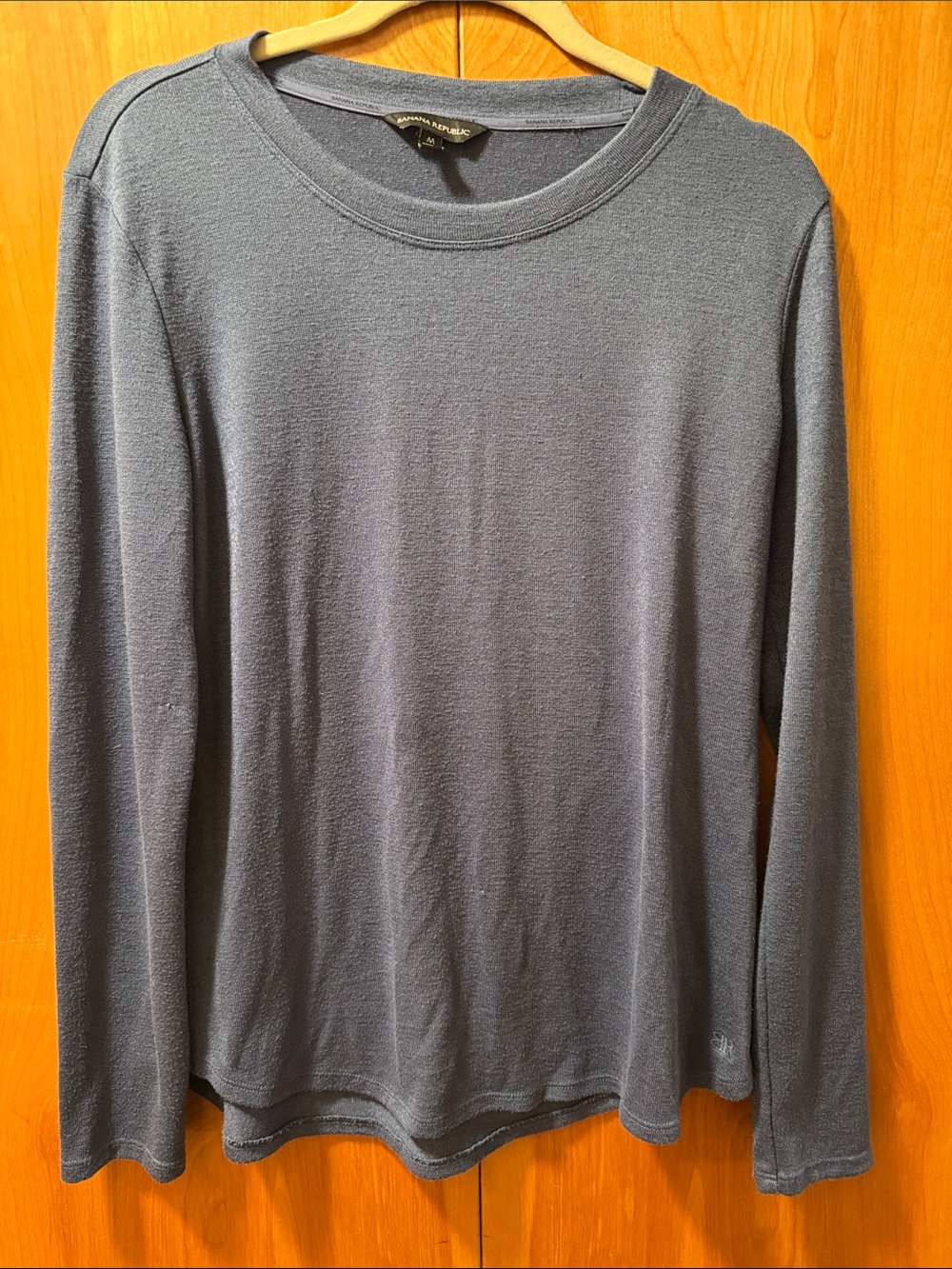 Banana Republic Slate Blue Long-Sleeve Crewneck Top